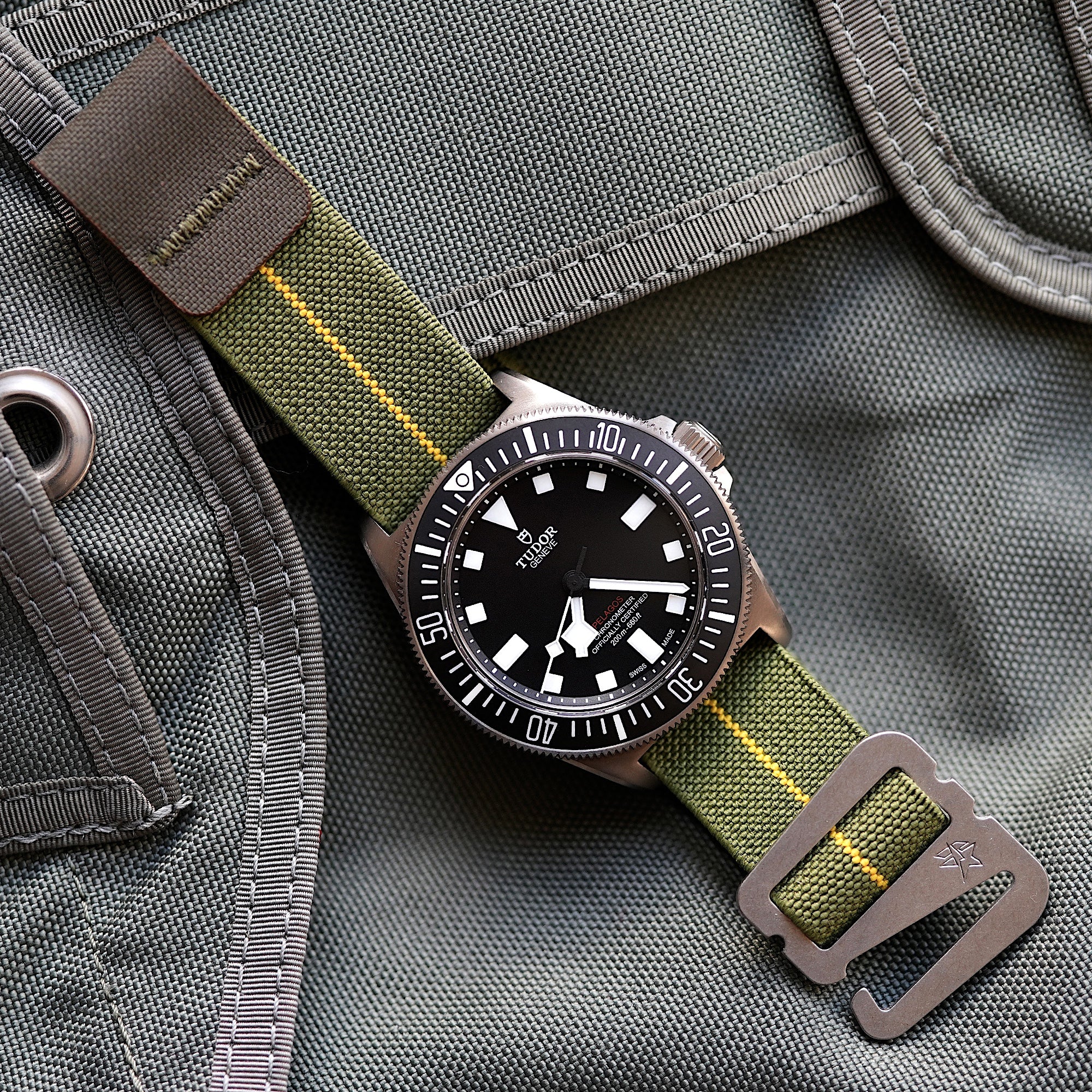 Grappleband 'Vintage' Green/Yellow [Fixed Bar & Spring Bar Compatible]