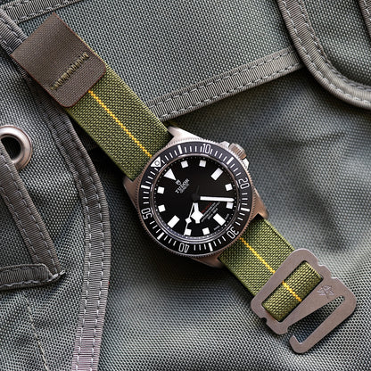 Grappleband 'Vintage' Green/Yellow [Fixed Bar & Spring Bar Compatible]