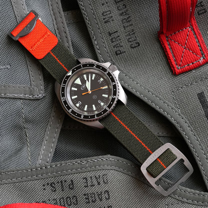 Riggerband M2 Green Orange [Fixed Bar & Spring Bar Compatible]